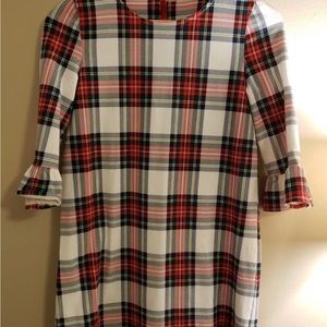 Vineyard Vines Christmas Holiday Tartan Red Plaid Dress Girls Size L 14